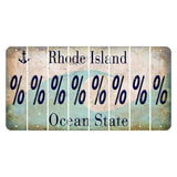 Rhode Island Wave Cut License Plate Strips (Set of 8) Percent Sign