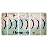 Rhode Island Wave Cut License Plate Strips (Set of 8) Parenthesis - Right