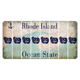 Rhode Island Wave Cut License Plate Strips (Set of 8) Pumpkin