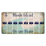Rhode Island Wave Cut License Plate Strips (Set of 8) Trailer