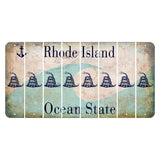 Rhode Island Wave Cut License Plate Strips (Set of 8) Gadsden