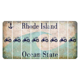 Rhode Island Wave Cut License Plate Strips (Set of 8) Tractor
