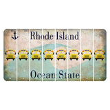 Rhode Island Wave Cut License Plate Strips (Set of 8) School Bus