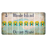 Rhode Island Wave Cut License Plate Strips (Set of 8) Emoji - Crying