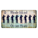 Rhode Island Wave Cut License Plate Strips (Set of 8) Police Officer