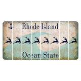 Rhode Island Wave Cut License Plate Strips (Set of 8) Reindeer