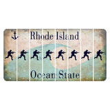 Rhode Island Wave Cut License Plate Strips (Set of 8) Soldier - Running
