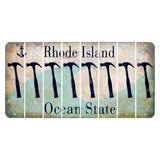 Rhode Island Wave Cut License Plate Strips (Set of 8) Hammer