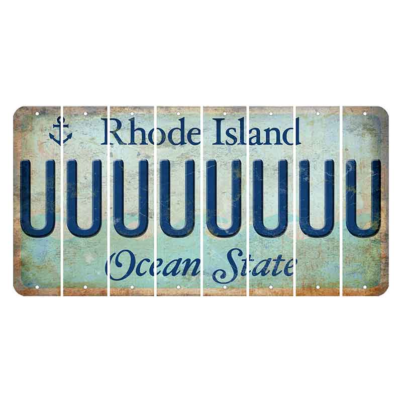 Rhode Island Ocean Cut License Plate Strips (Set of 8) U