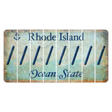 Rhode Island Ocean Cut License Plate Strips (Set of 8) Forward Slash