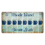 Rhode Island Ocean Cut License Plate Strips (Set of 8) Beer Mug