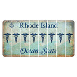 Rhode Island Ocean Cut License Plate Strips (Set of 8) Caduceus