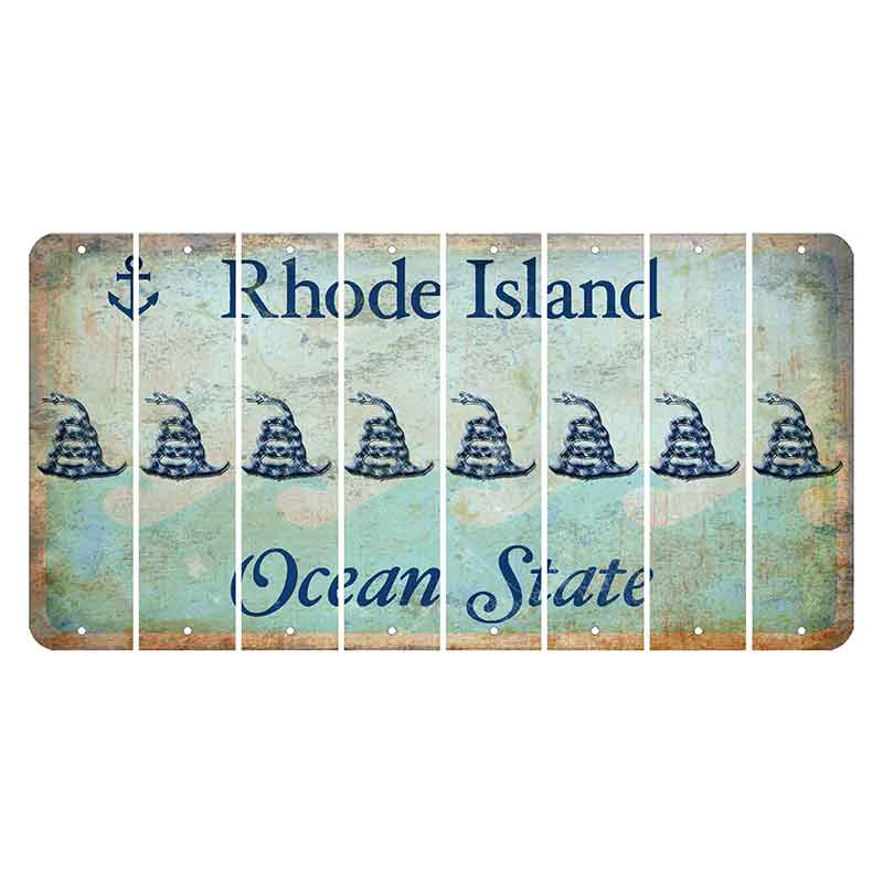 Rhode Island Ocean Cut License Plate Strips (Set of 8) Gadsden