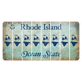 Rhode Island Ocean Cut License Plate Strips (Set of 8) Bikini
