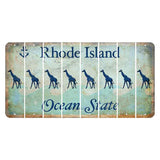 Rhode Island Ocean Cut License Plate Strips (Set of 8) Giraffe