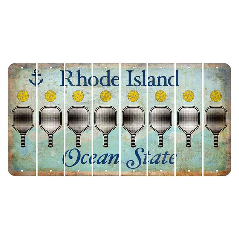 Rhode Island Ocean Cut License Plate Strips (Set of 8) Pickleball