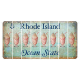 Rhode Island Ocean Cut License Plate Strips (Set of 8) Milkshake