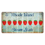 Rhode Island Ocean Cut License Plate Strips (Set of 8) Strawberry