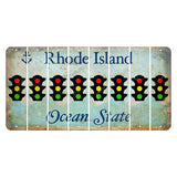 Rhode Island Ocean Cut License Plate Strips (Set of 8) Traffic Light