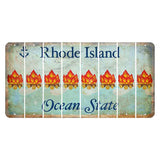 Rhode Island Ocean Cut License Plate Strips (Set of 8) Campfire