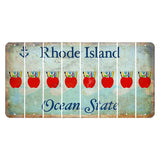 Rhode Island Ocean Cut License Plate Strips (Set of 8) Teacher Apple