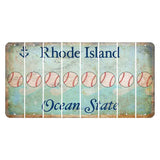 Rhode Island Ocean Cut License Plate Strips (Set of 8) Baseball