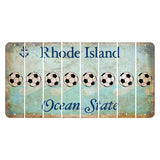 Rhode Island Ocean Cut License Plate Strips (Set of 8) Soccerball
