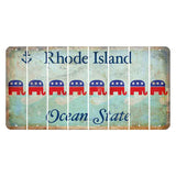 Rhode Island Ocean Cut License Plate Strips (Set of 8) Republican
