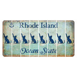 Rhode Island Ocean Cut License Plate Strips (Set of 8) Cat