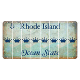 Rhode Island Ocean Cut License Plate Strips (Set of 8) Crown