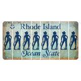 Rhode Island Ocean Cut License Plate Strips (Set of 8) Cowgirl