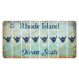 Rhode Island Ocean Cut License Plate Strips (Set of 8) Hang Loose