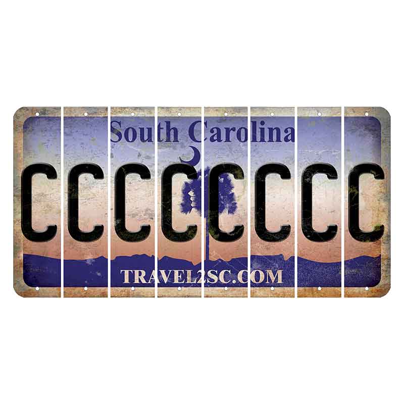 South Carolina Travel2SC Cut License Plate Strips (Set of 8) C