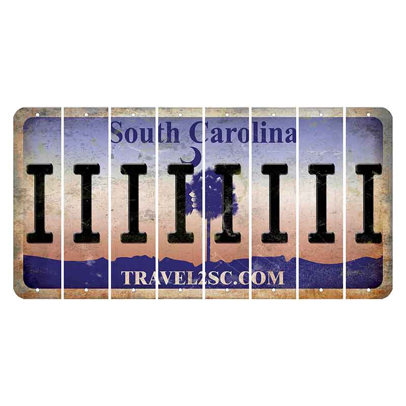 South Carolina Travel2SC Cut License Plate Strips (Set of 8) I