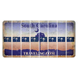 South Carolina Travel2SC Cut License Plate Strips (Set of 8) State Flag