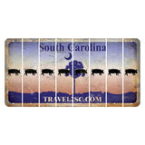 South Carolina Travel2SC Cut License Plate Strips (Set of 8) Pig