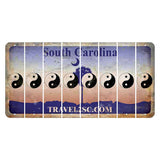 South Carolina Travel2SC Cut License Plate Strips (Set of 8) Yin Yang