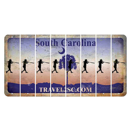 South Carolina Travel2SC Cut License Plate Strips (Set of 8) Softball Batter