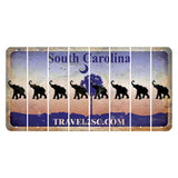 South Carolina Travel2SC Cut License Plate Strips (Set of 8) Elephant