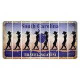 South Carolina Travel2SC Cut License Plate Strips (Set of 8) Cowgirl - Leaning