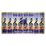 South Carolina Travel2SC Cut License Plate Strips (Set of 8) Music Note