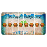 South Carolina Smiling Faces Cut License Plate Strips (Set of 8) Hamburger