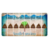 South Carolina Smiling Faces Cut License Plate Strips (Set of 8) Emoji - Poop