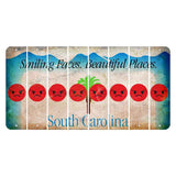 South Carolina Smiling Faces Cut License Plate Strips (Set of 8) Emoji - Angry