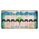 South Carolina Smiling Faces Cut License Plate Strips (Set of 8) X Controller