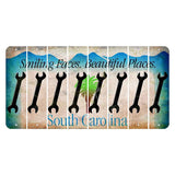 South Carolina Smiling Faces Cut License Plate Strips (Set of 8) Wrench