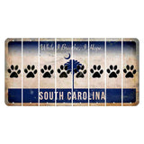 South Carolina While I Breathe Cut License Plate Strips (Set of 8) Dog Paw