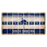 South Carolina While I Breathe Cut License Plate Strips (Set of 8) State Flag
