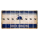 South Carolina While I Breathe Cut License Plate Strips (Set of 8) Hummingbird