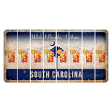 South Carolina While I Breathe Cut License Plate Strips (Set of 8) Cocktail